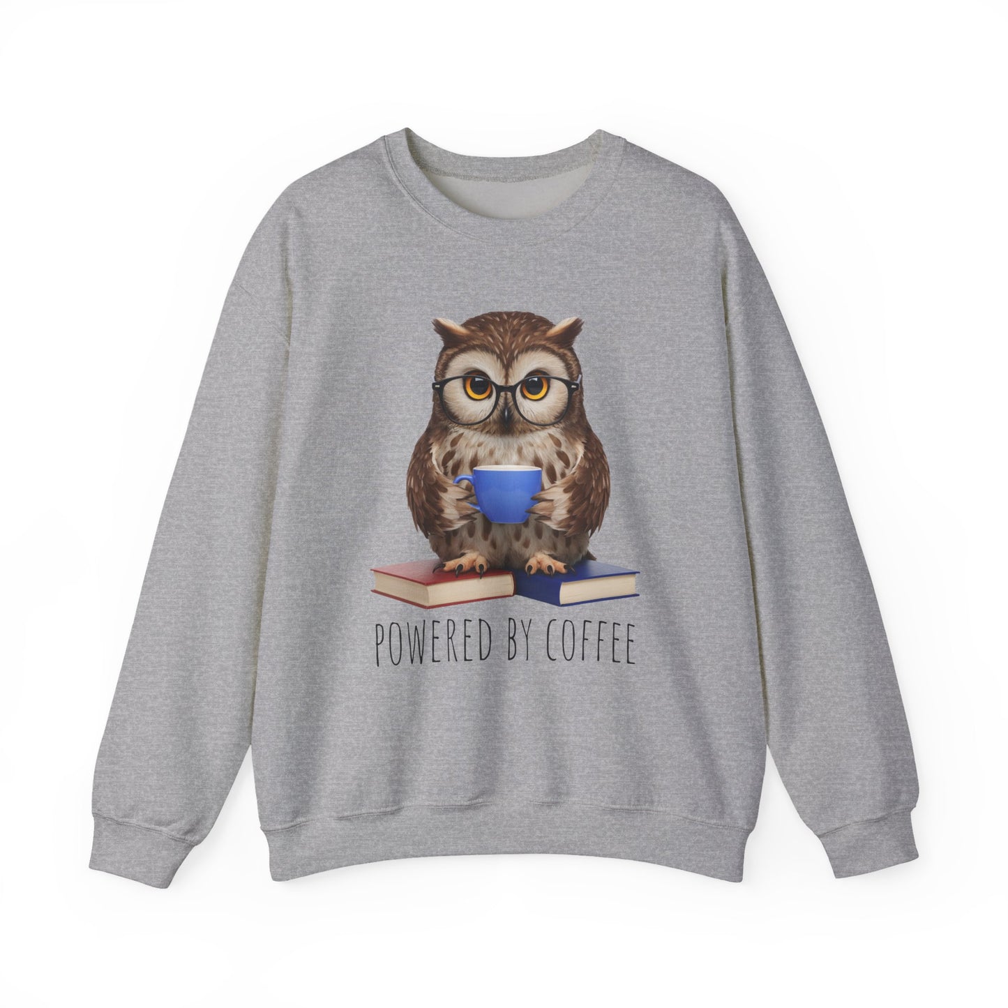 Powered by Coffee Blue Design Unisex Heavy Blend Sweatshirt