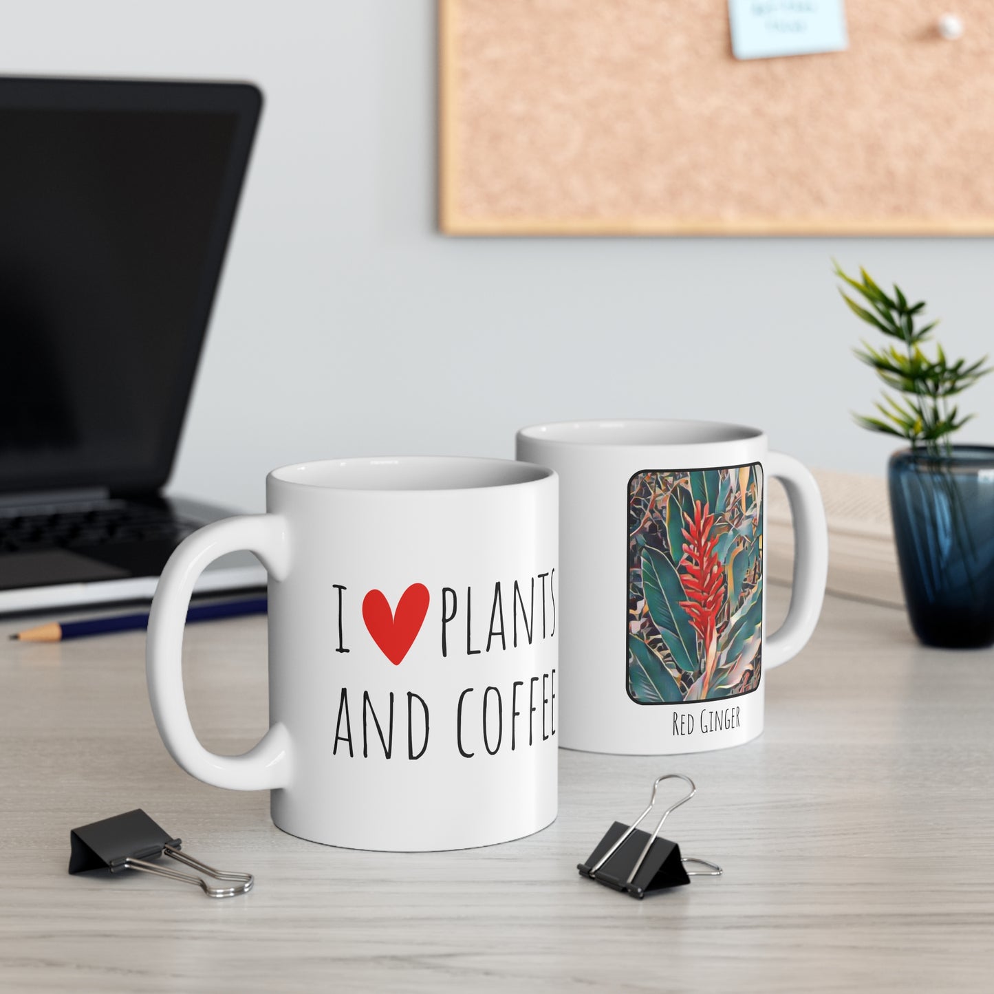 I Love Plants and Coffee Ceramic Mug