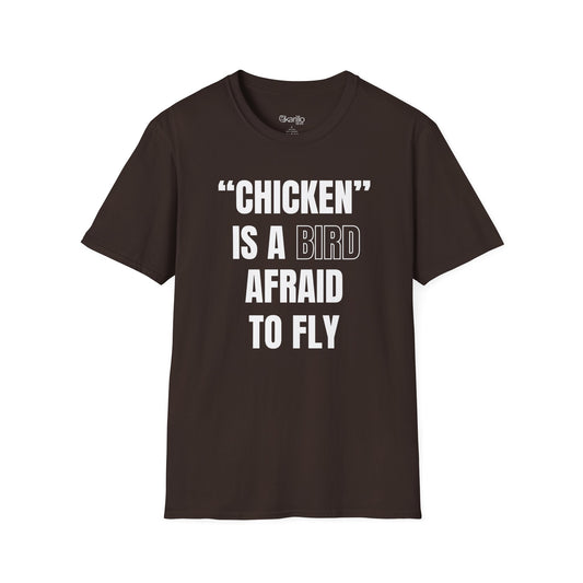 front view of Brown t-shirt with Funny Birdwatcher Quote Design
