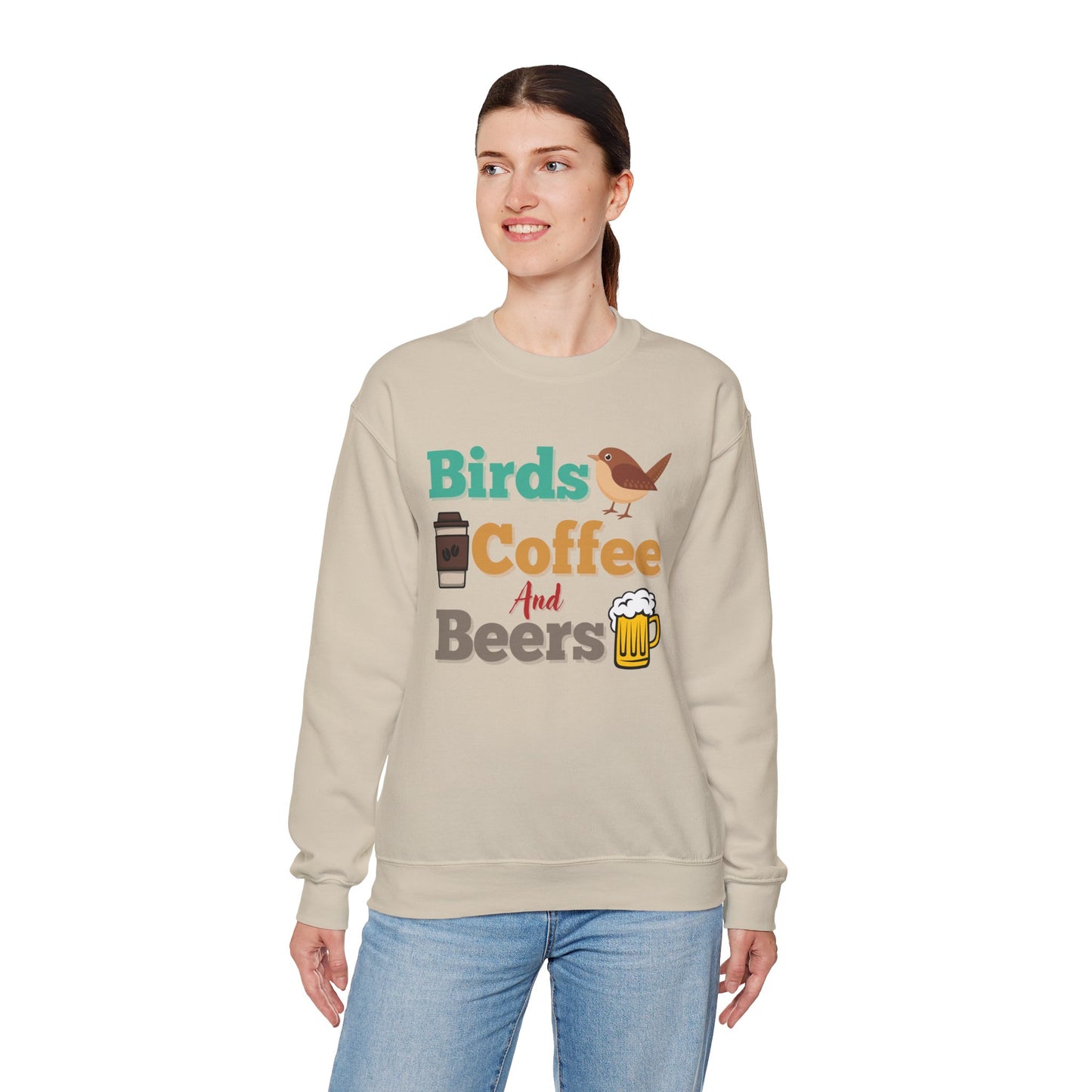 Birds Coffee and Beers Unisex Heavy Blend Sweatshirt