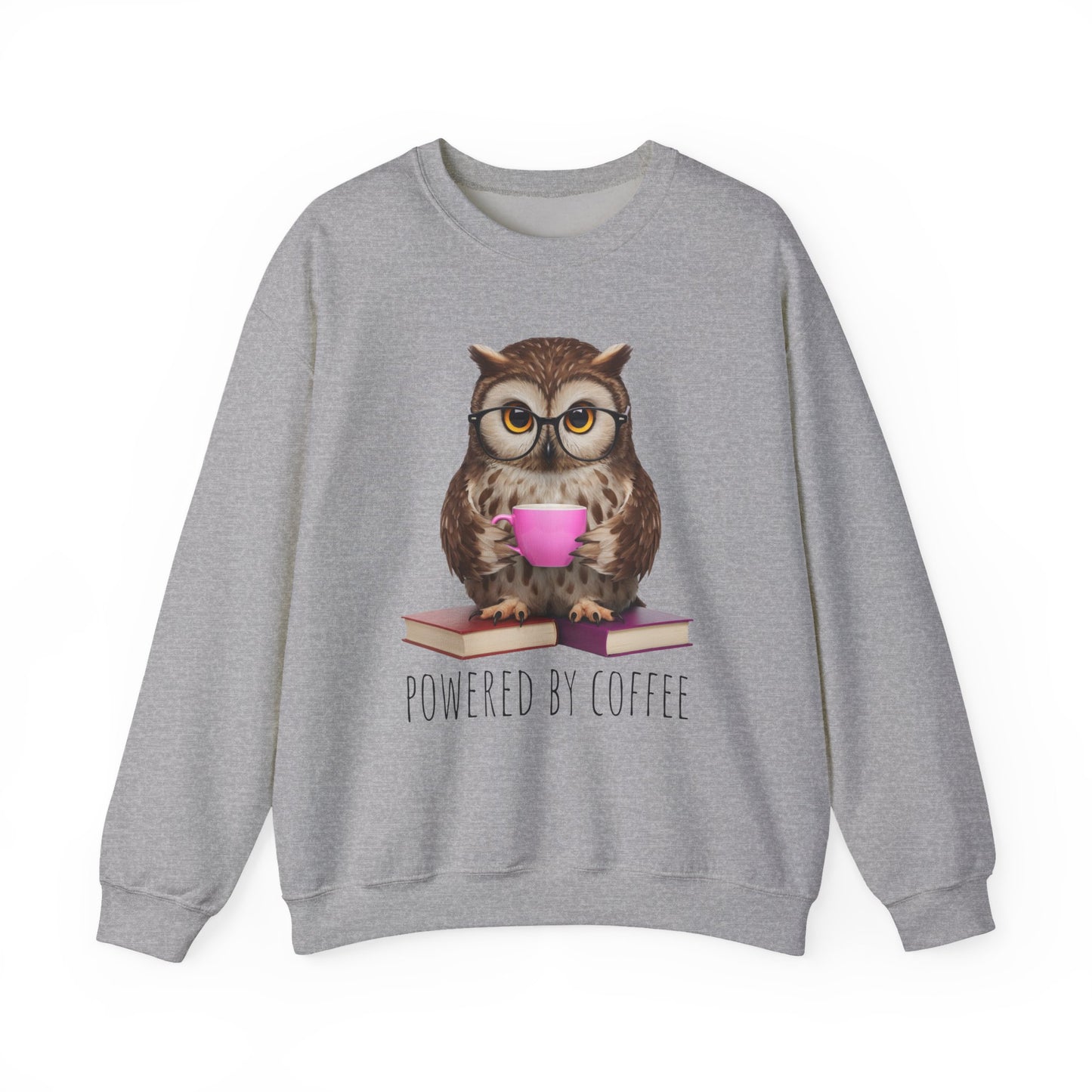 Powered by Coffee Pink Design Unisex Heavy Blend Sweatshirt