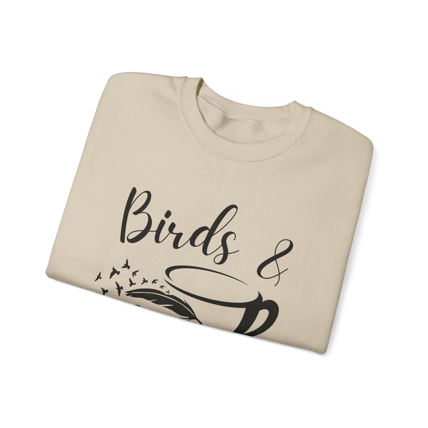 Birds and Coffee Design Unisex Heavy Blend Sweatshirt