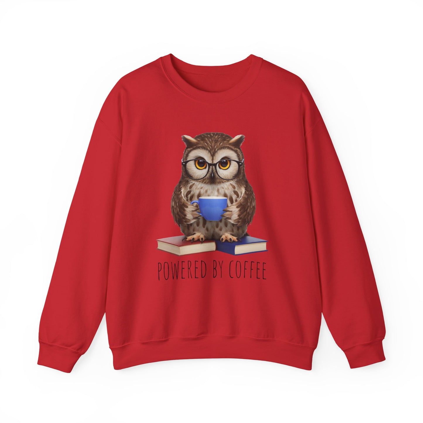 Powered by Coffee Blue Design Unisex Heavy Blend Sweatshirt