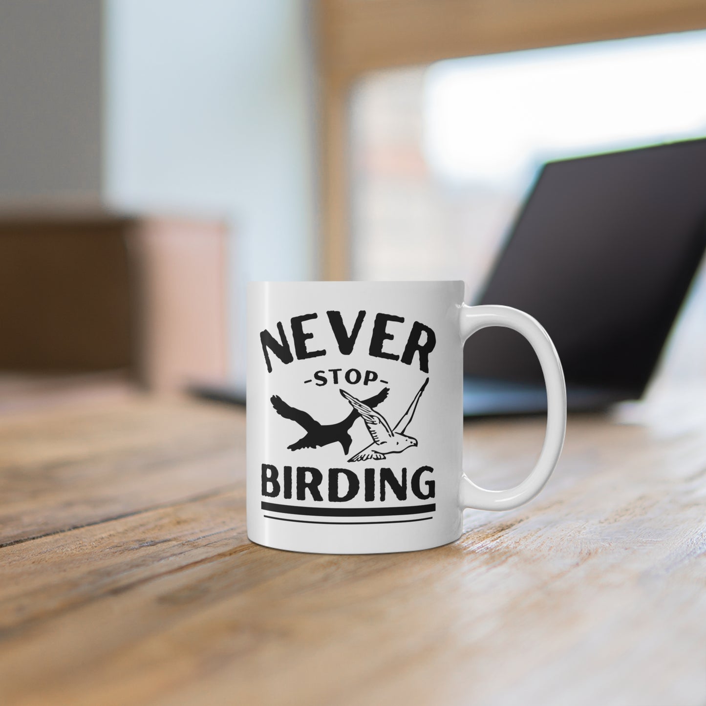 Never Stop Birding Mug 11oz