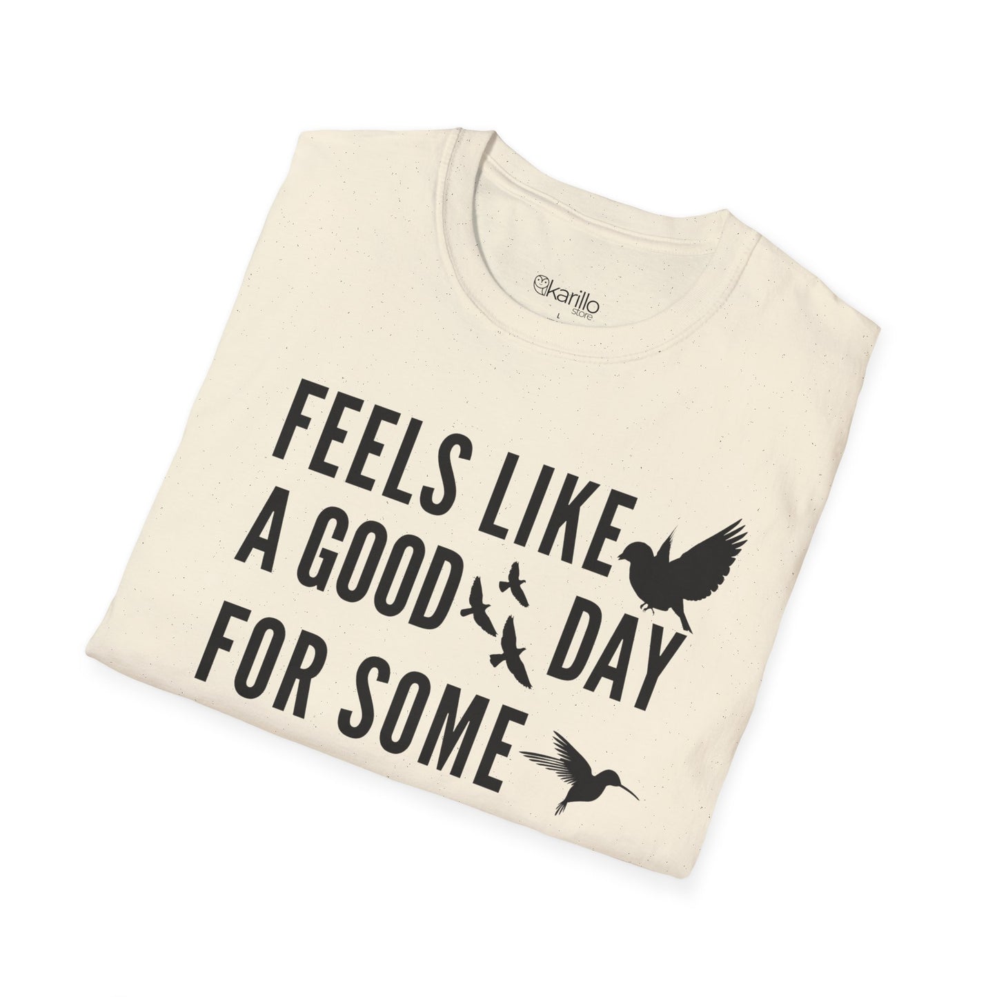 Folded Feels Like a Good Day Birding Graphic T-Shirt natural color