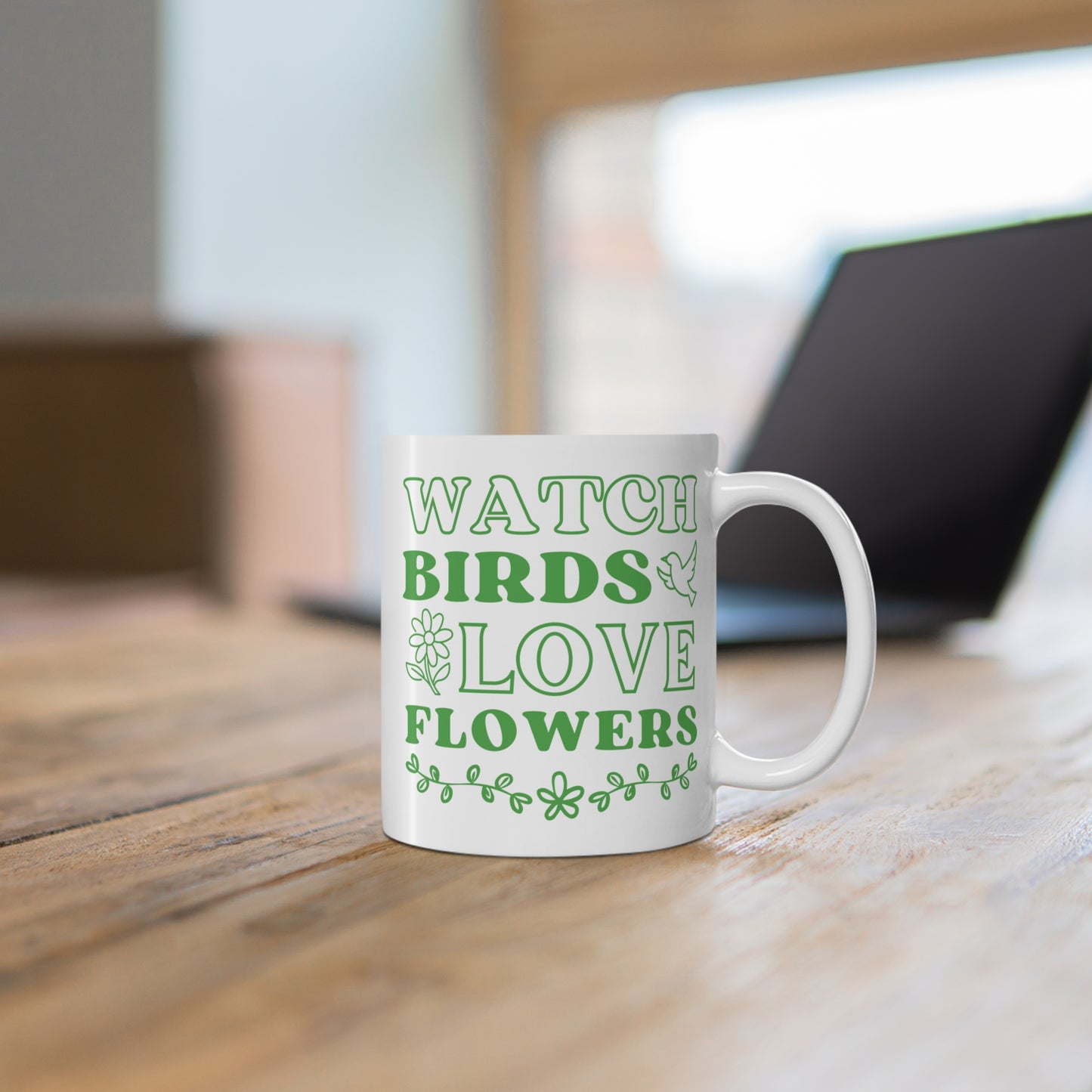 Watch Birds Love Flowers Mug 11oz