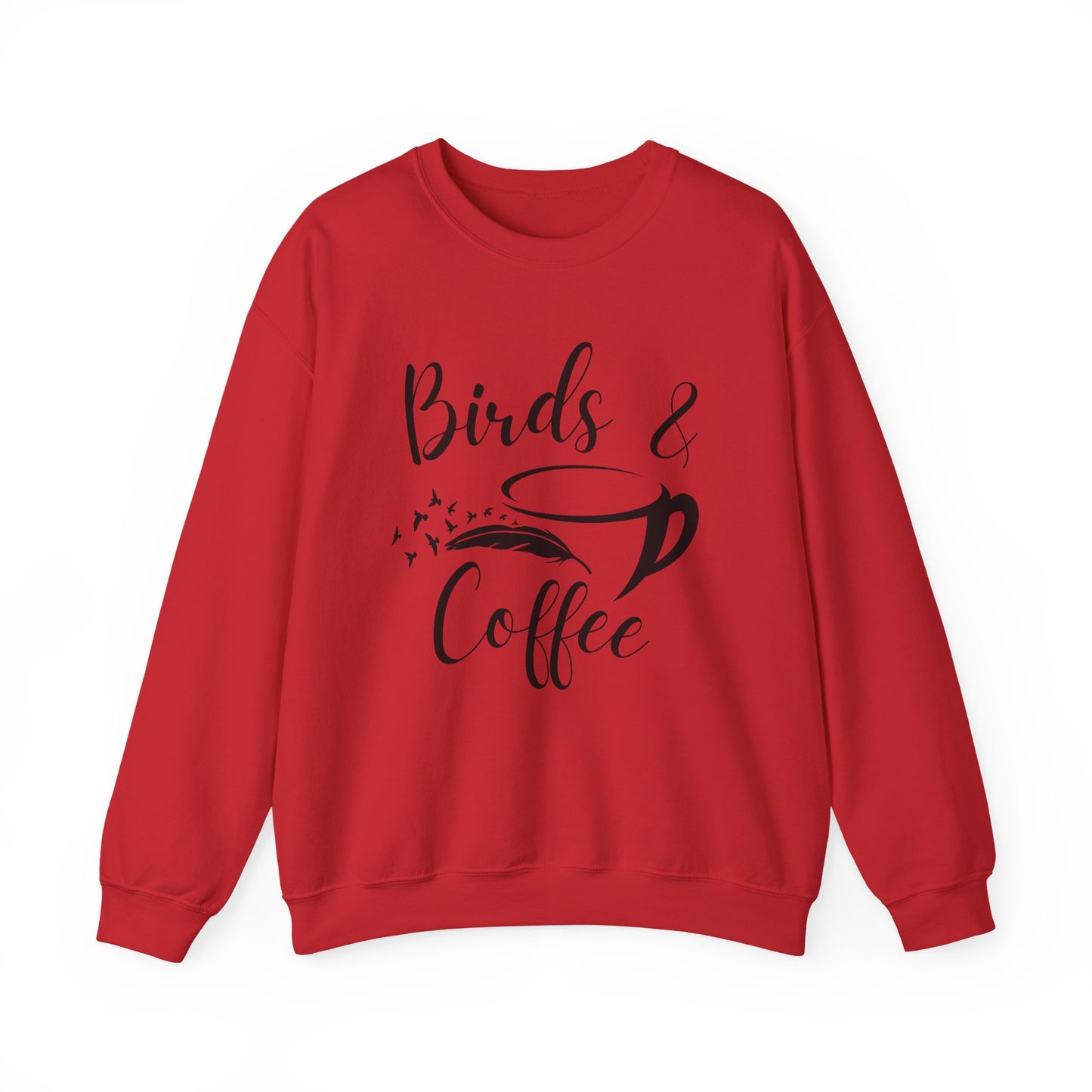 Birds and Coffee Design Unisex Heavy Blend Sweatshirt