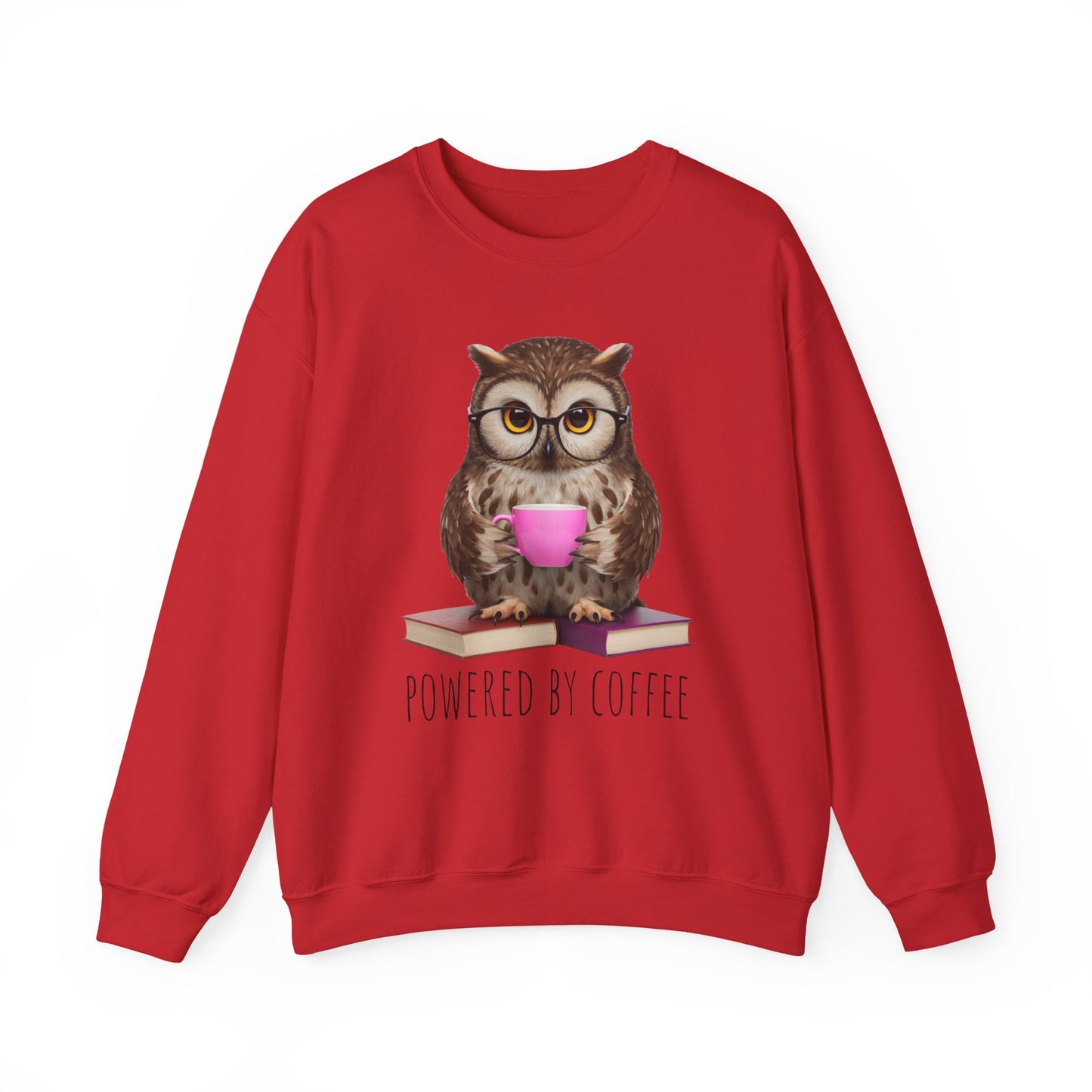 Powered by Coffee Pink Design Unisex Heavy Blend Sweatshirt