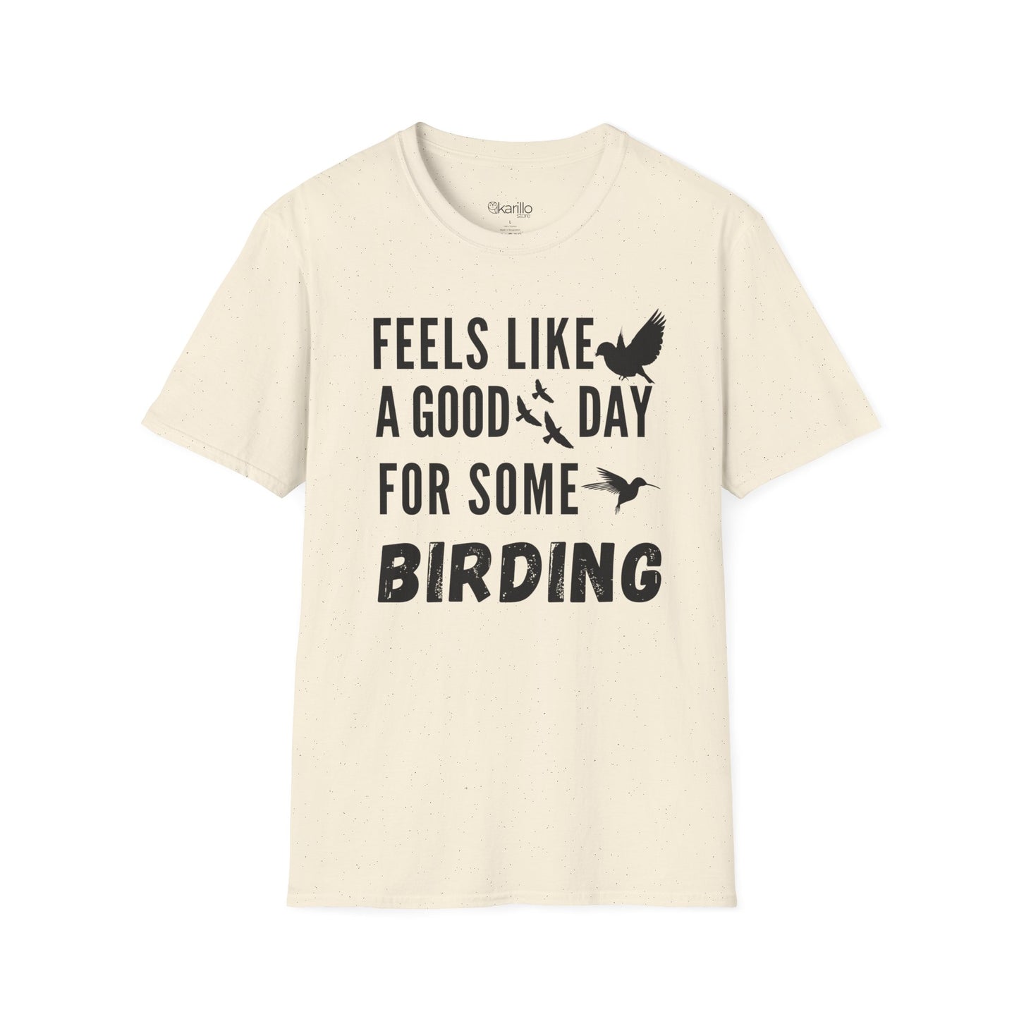 Front view of Feels Like a Good Day Birding Graphic T-Shirt natural color