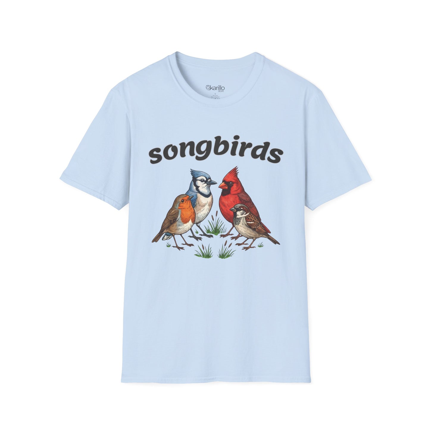 North American Songbirds Vintage T-Shirt – Retro Field Guide Illustration Tee for Bird Lovers