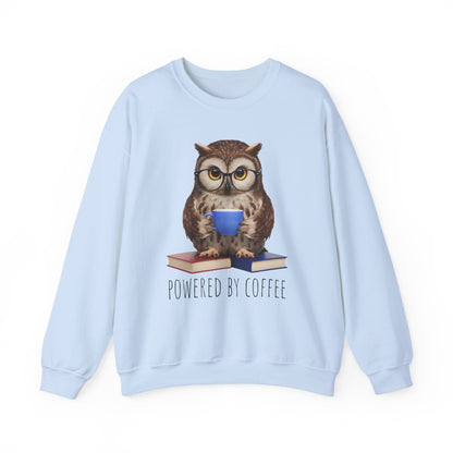 Powered by Coffee Blue Design Unisex Heavy Blend Sweatshirt