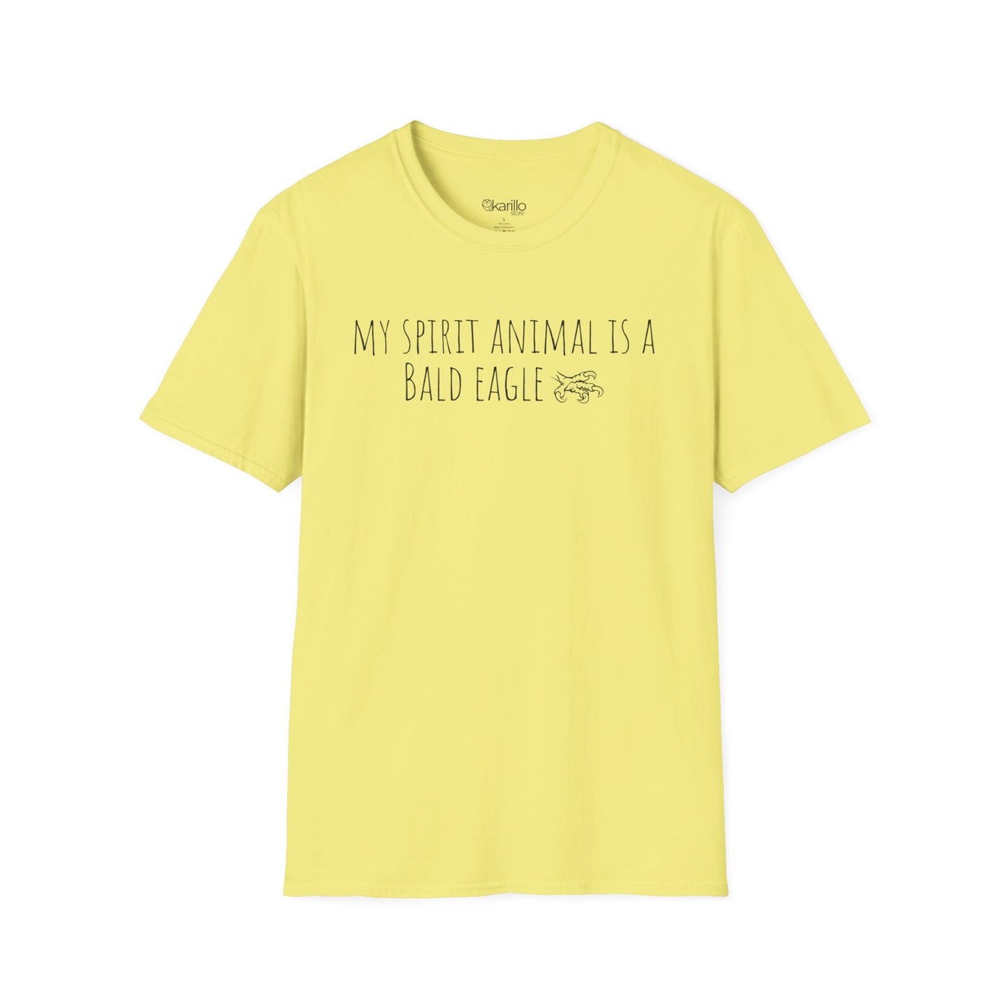 Front view of My Spirit Animal Is a Bald Eagle graphic t-shirt cornsilk color