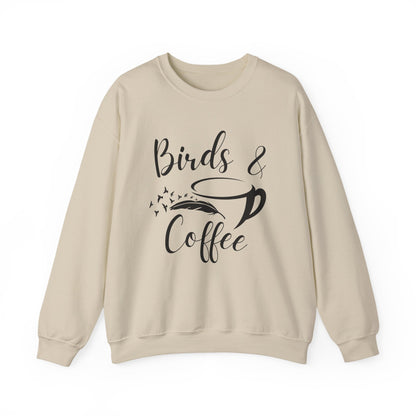 Birds and Coffee Design Unisex Heavy Blend Sweatshirt