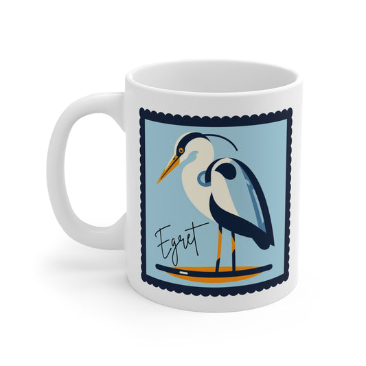 Egret Bird Mug 11oz
