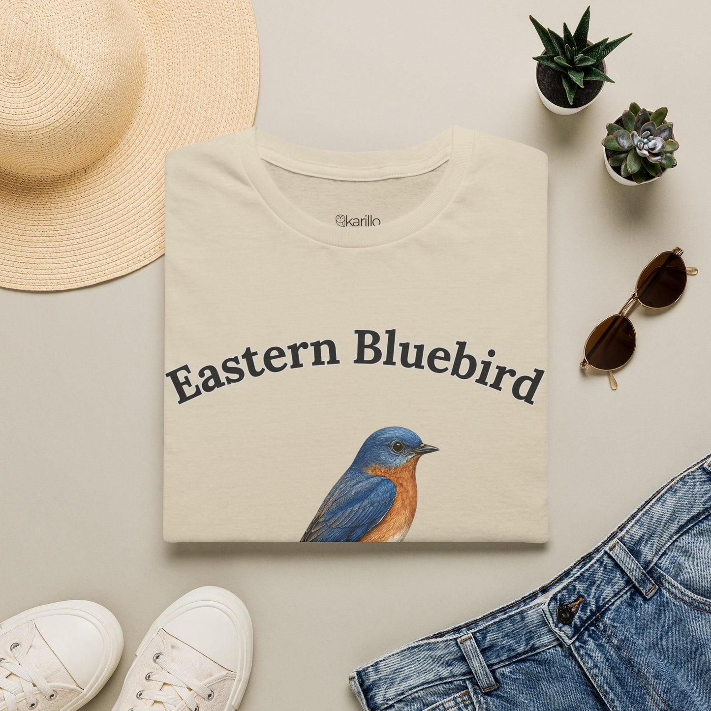 Eastern Bluebird Tee — Vintage Bird Illustration Shirt