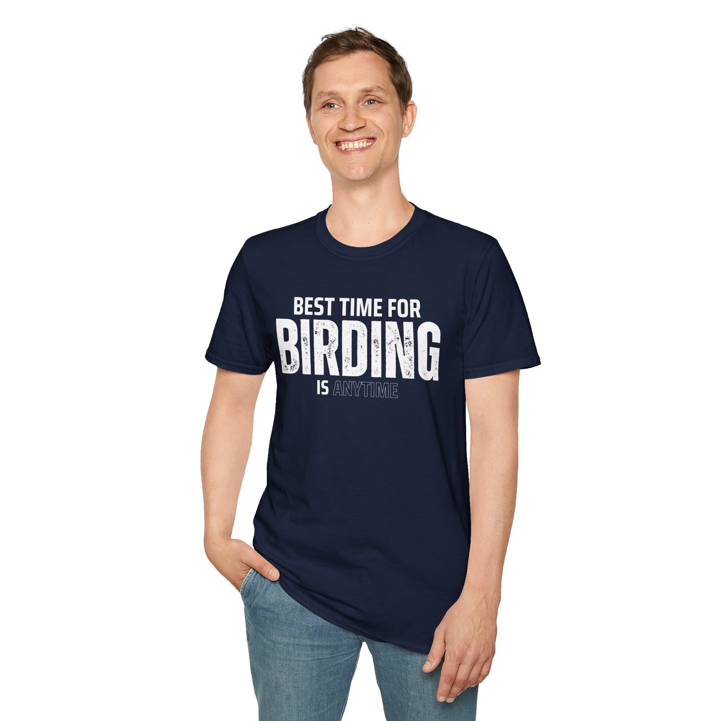 Best Time for Birding Is Anytime Unisex Tee – Birdwatcher Gift Apparel
