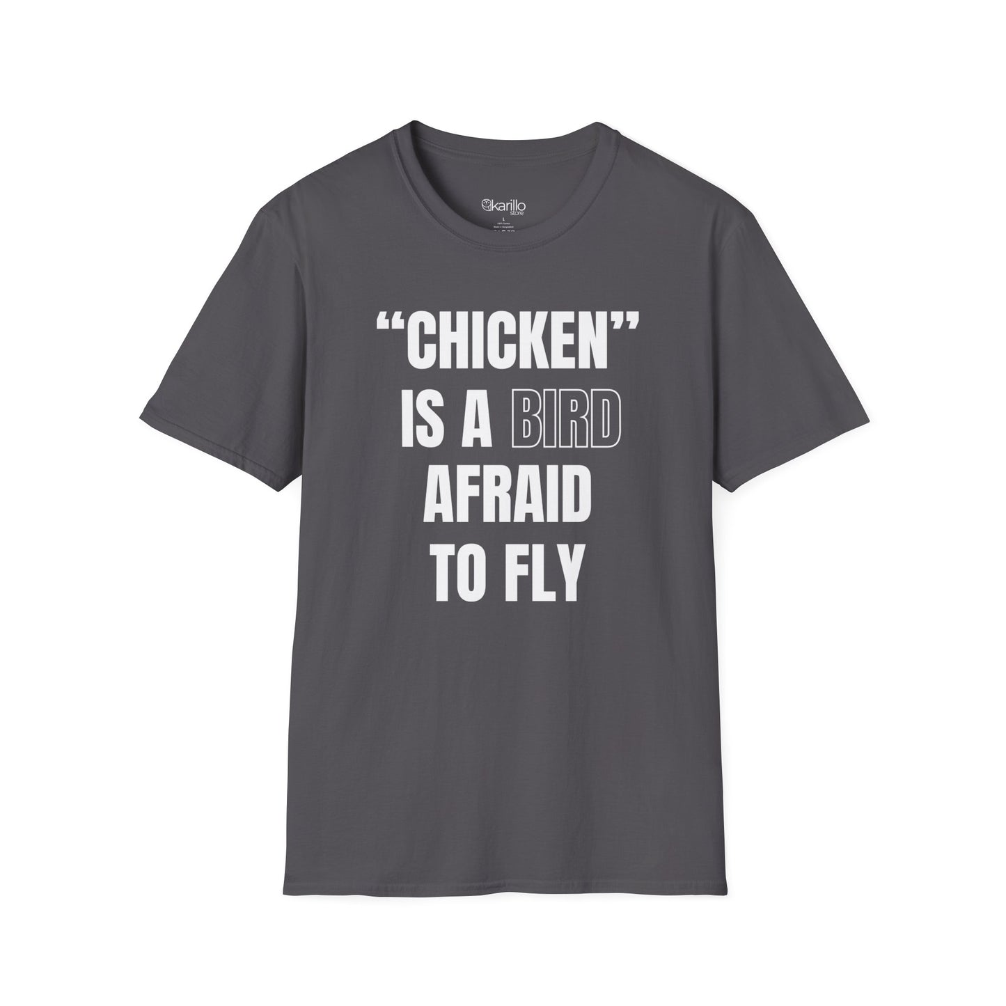 front view of gray t-shirt with Funny Birdwatcher Quote Design