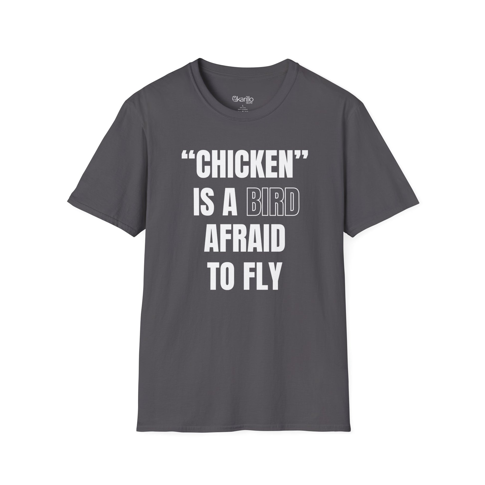 front view of gray t-shirt with Funny Birdwatcher Quote Design