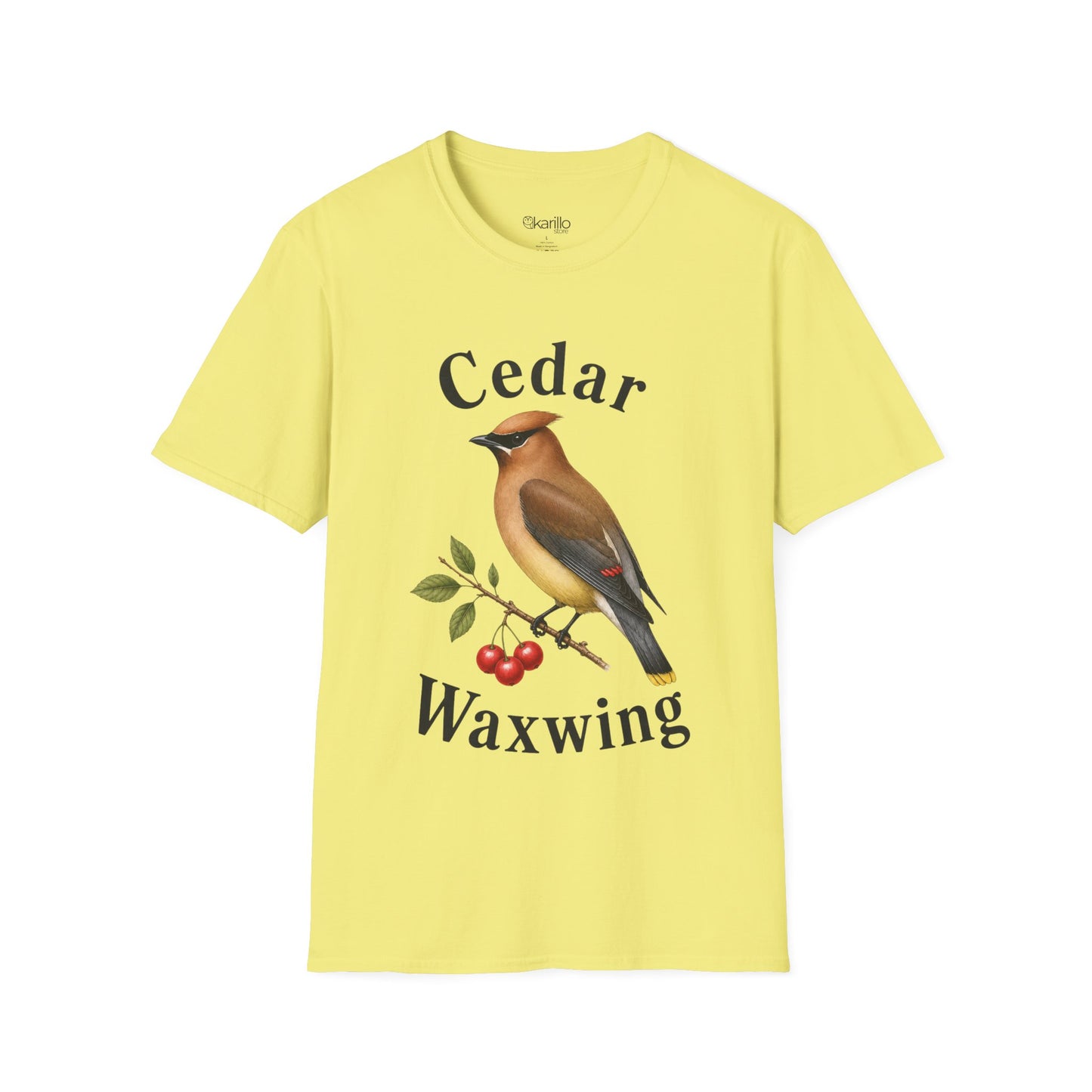 Cedar Waxwing Bird T‑Shirt — Vintage Songbird Graphic Tee