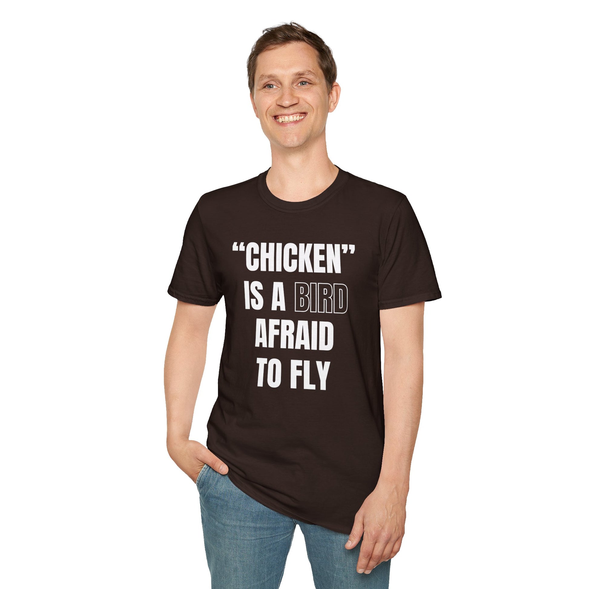 men wearing brown t-shirt with Funny Birdwatcher Quote Design