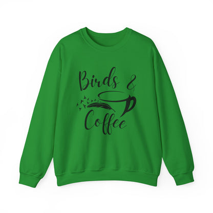 Birds and Coffee Design Unisex Heavy Blend Sweatshirt