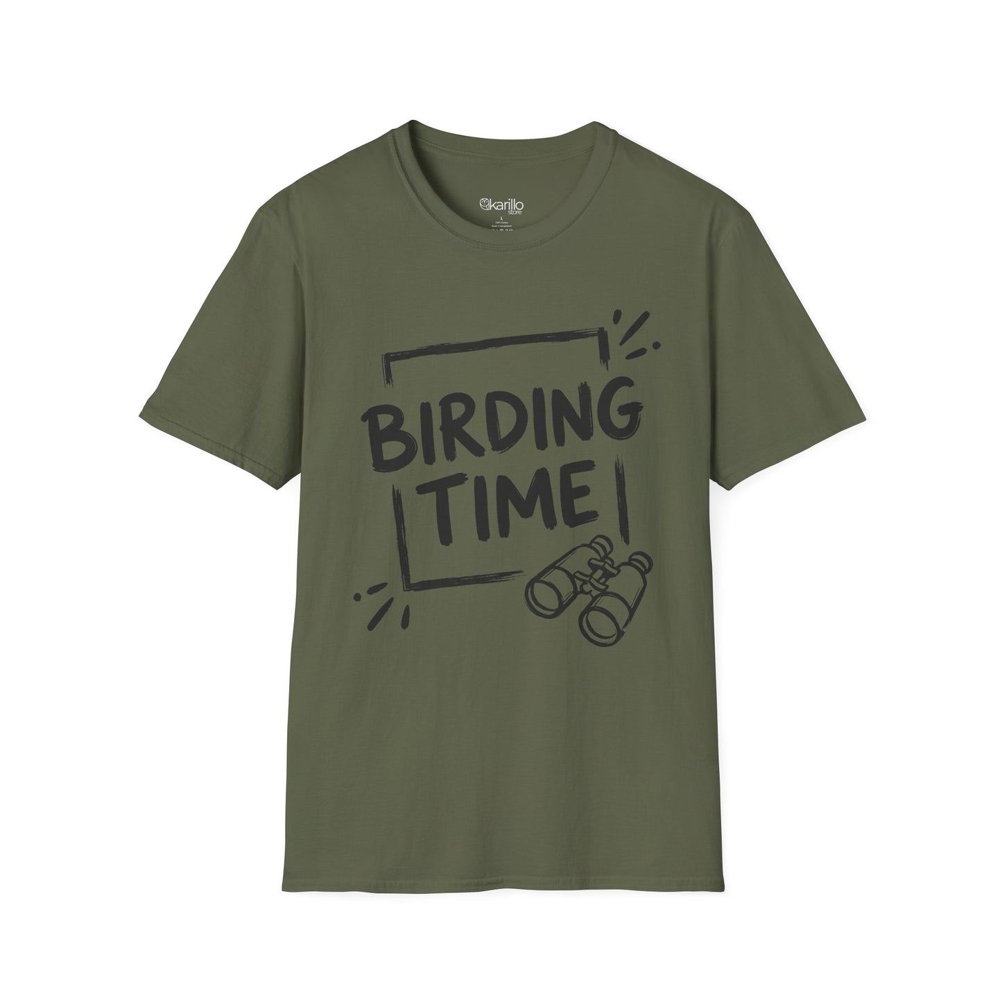 Military green t-shirt with alien graphic and text 'Aliens Drink Beer Too' on a white background