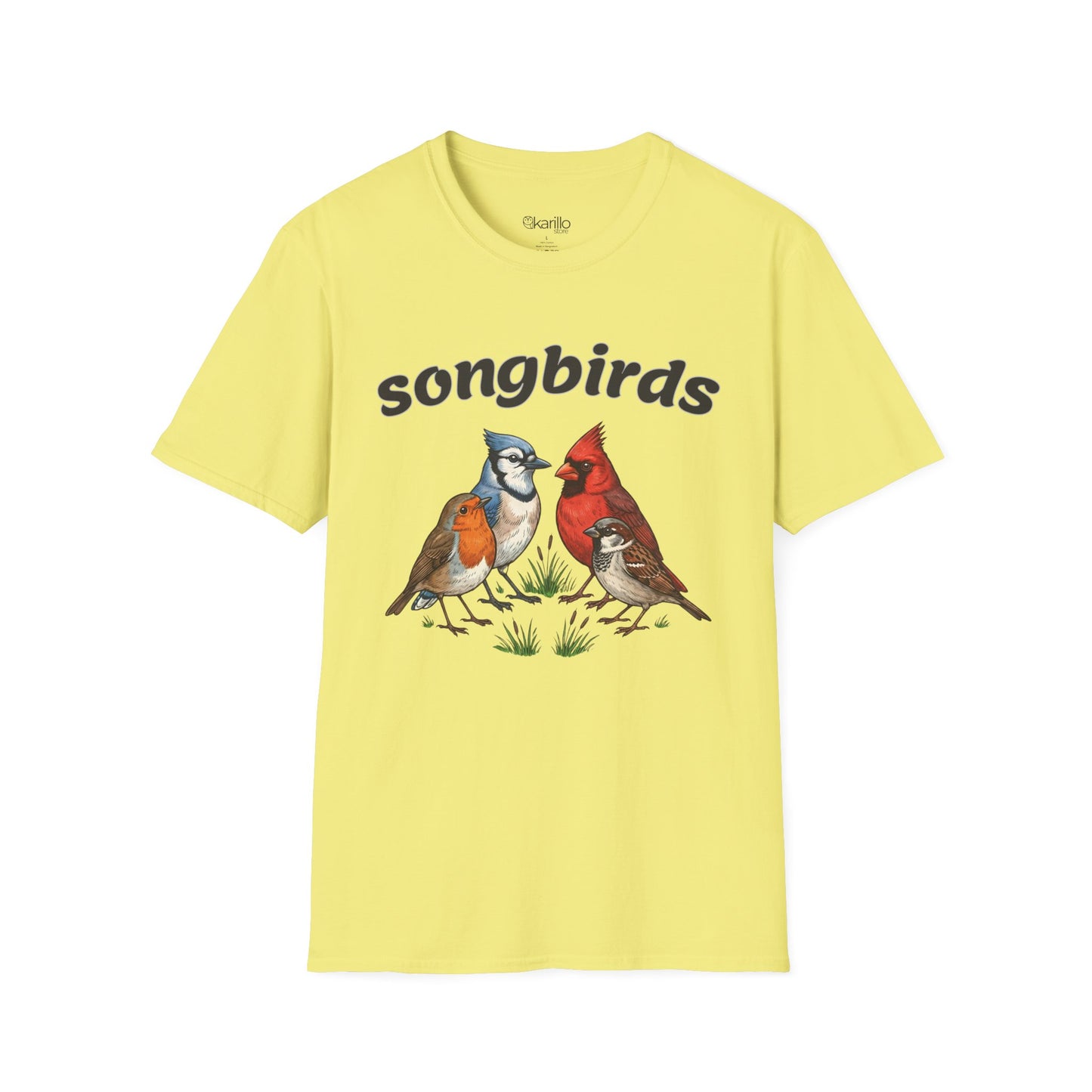North American Songbirds Vintage T-Shirt – Retro Field Guide Illustration Tee for Bird Lovers