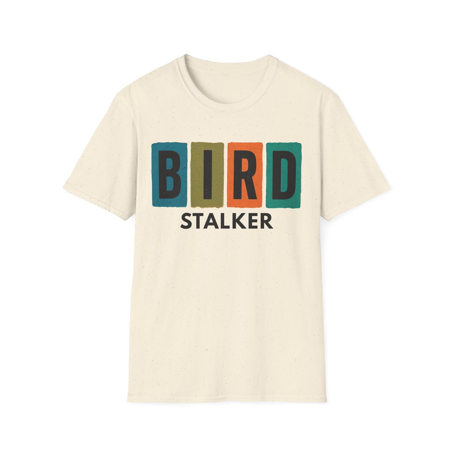 Bird Stalker T-Shirt — Retro Block Letter Birdwatching Tee