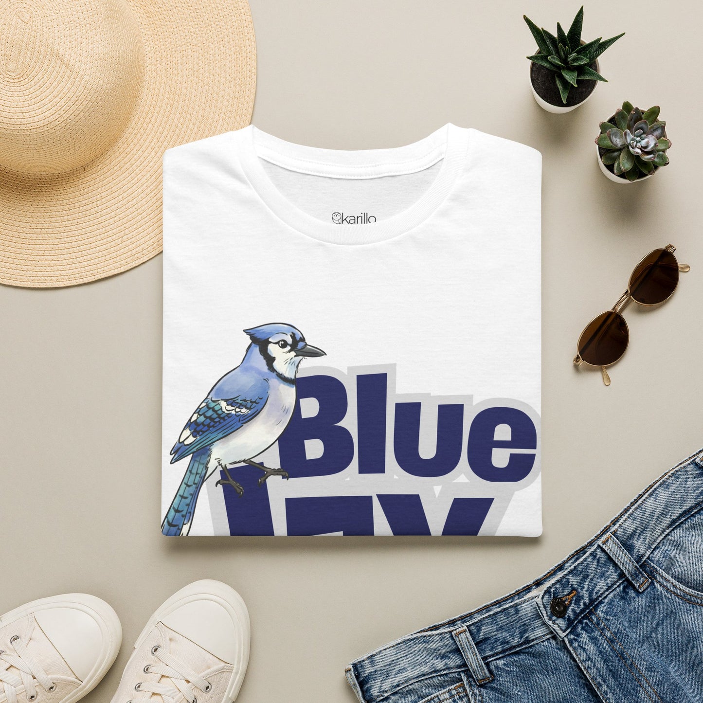 Blue Jay T-Shirt — Illustrated Bluebird Graphic Tee