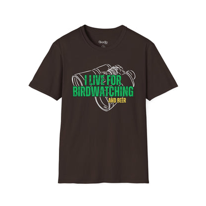 I Live for Birdwatching and Beer Unisex T-Shirt