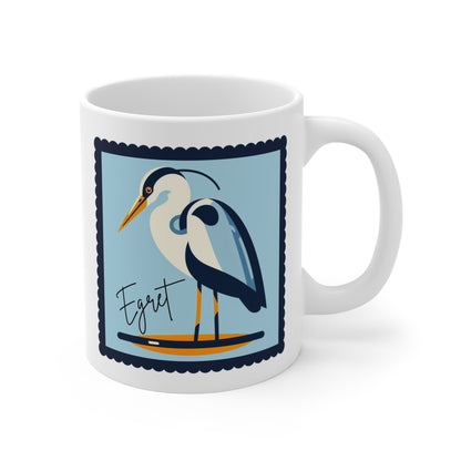 Egret Bird Mug 11oz