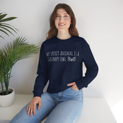 My Spirit Animal is a Grumpy Owl Unisex Heavy Blend Sweatshirt