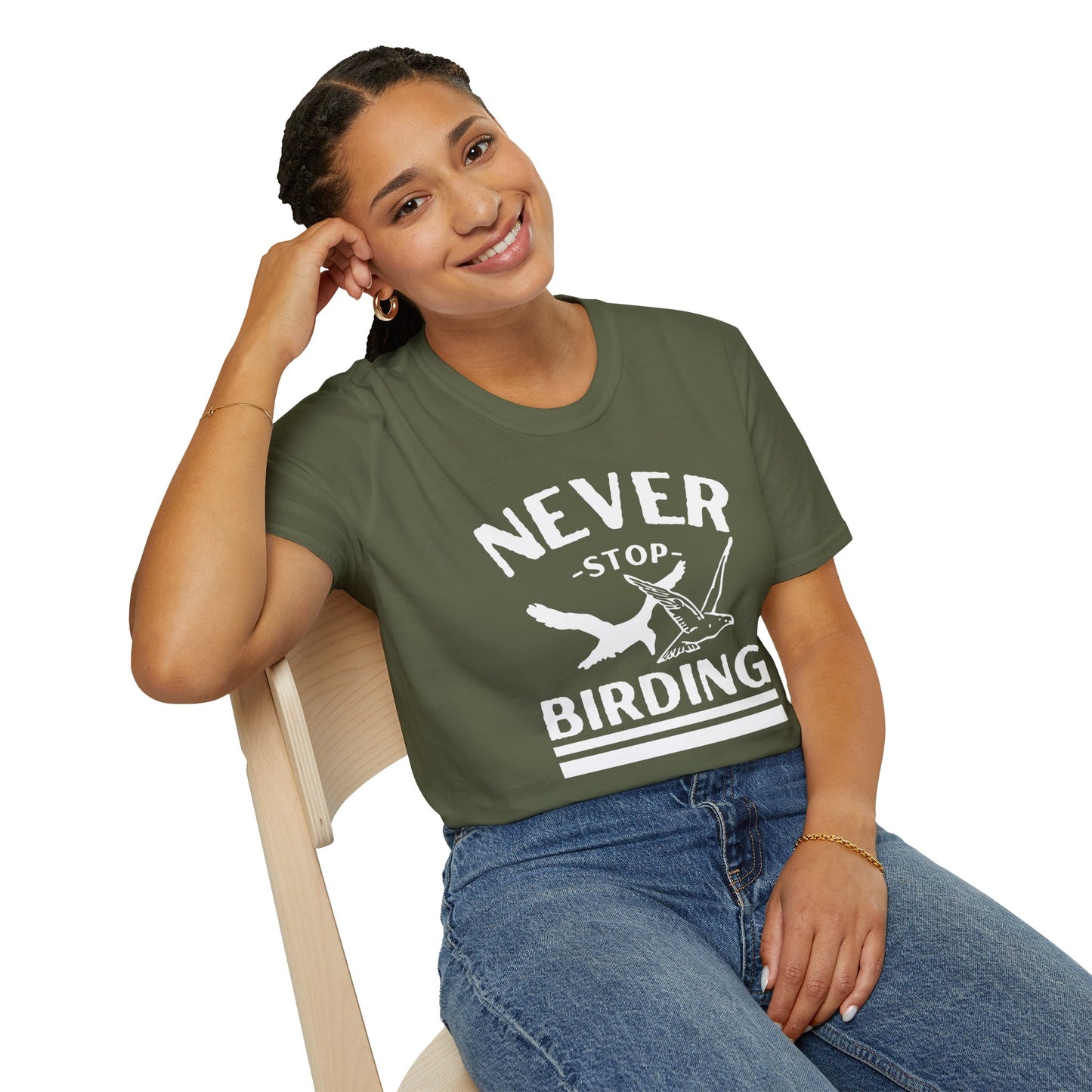 Never Stop Birding  Unisex T-Shirt