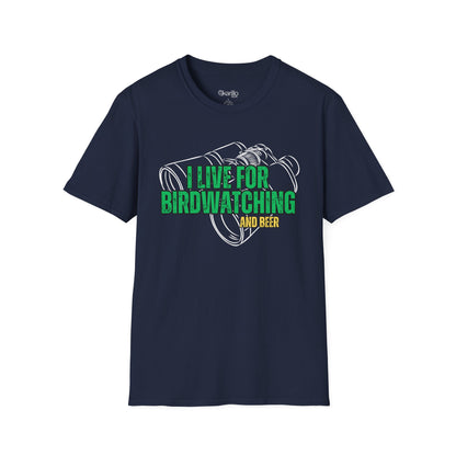 I Live for Birdwatching and Beer Unisex T-Shirt