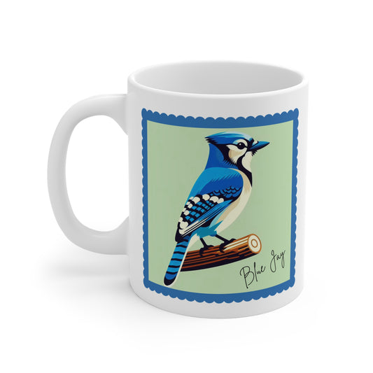 Blue Jay Bird Mug 11oz