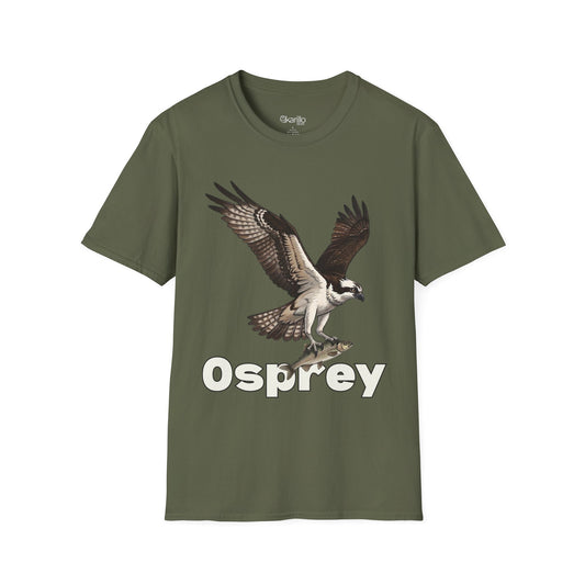 Osprey Fishing Graphic Tee - Coastal Wildlife & Adventure Shirt