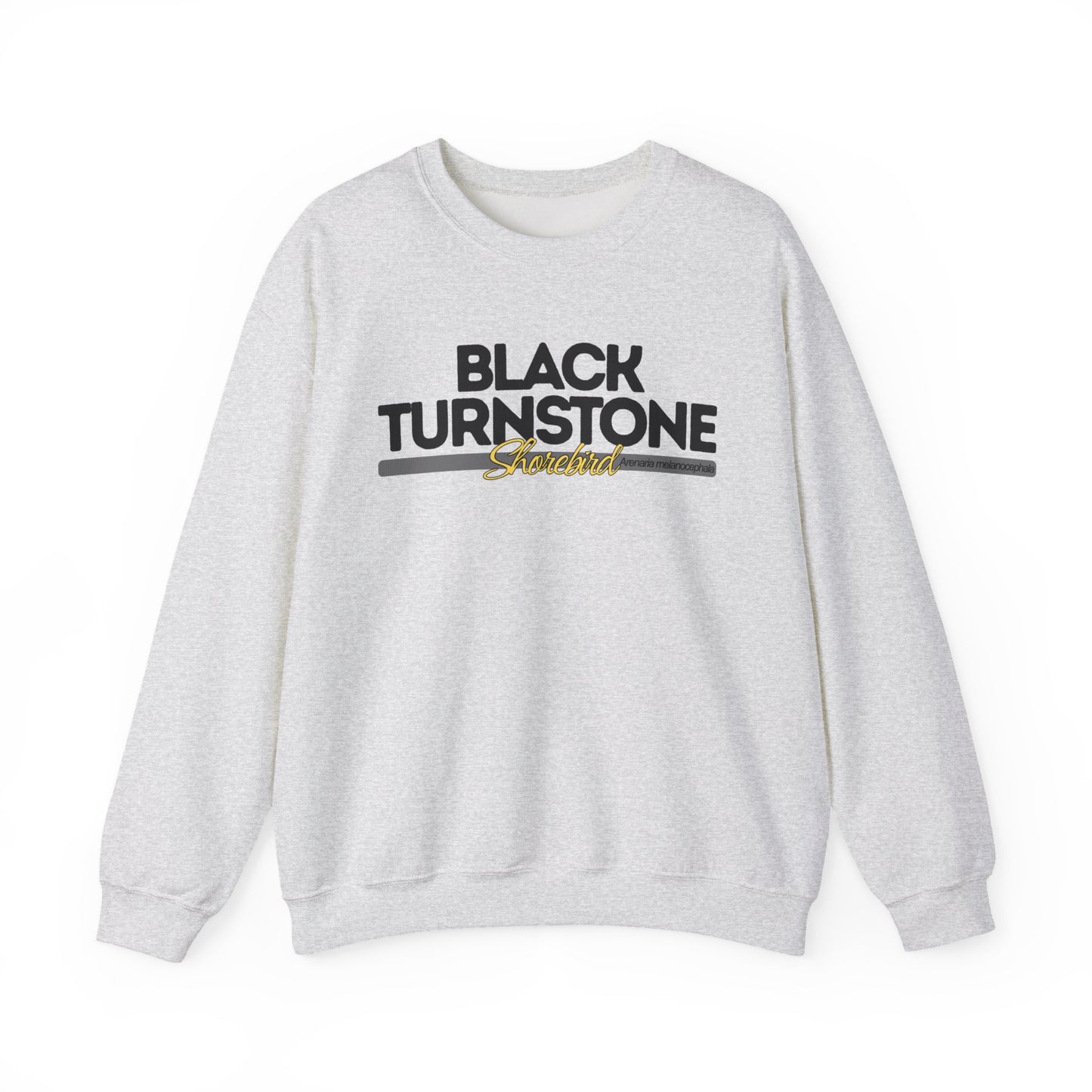 Light gray sweatshirt with 'Black Turnstone' text on a white background