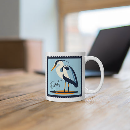 Egret Bird Mug 11oz