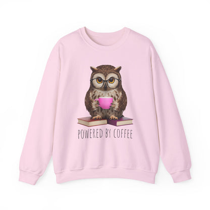 Powered by Coffee Pink Design Unisex Heavy Blend Sweatshirt