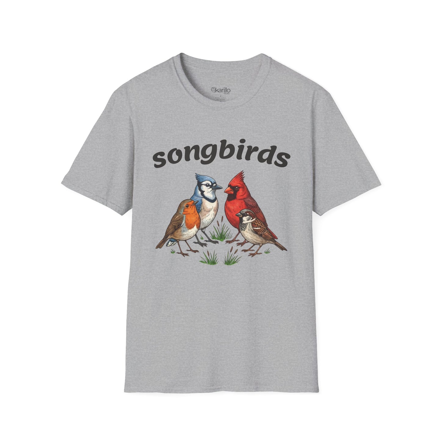 North American Songbirds Vintage T-Shirt – Retro Field Guide Illustration Tee for Bird Lovers