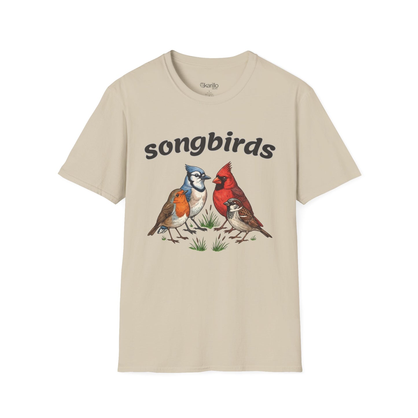 North American Songbirds Vintage T-Shirt – Retro Field Guide Illustration Tee for Bird Lovers